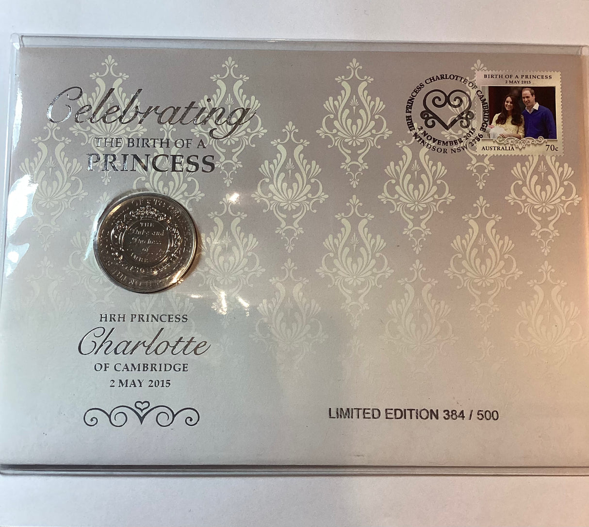 2015 Celebrating The Birth of a Princess. Limited Edition 5 pound Coin