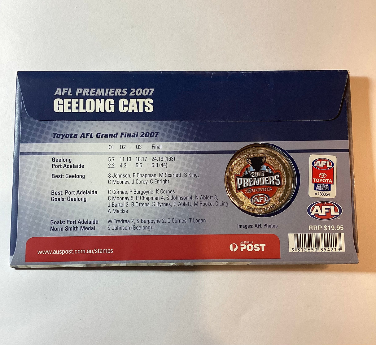 2007 PNC AFL Premiers Geelong Cats Medallion
