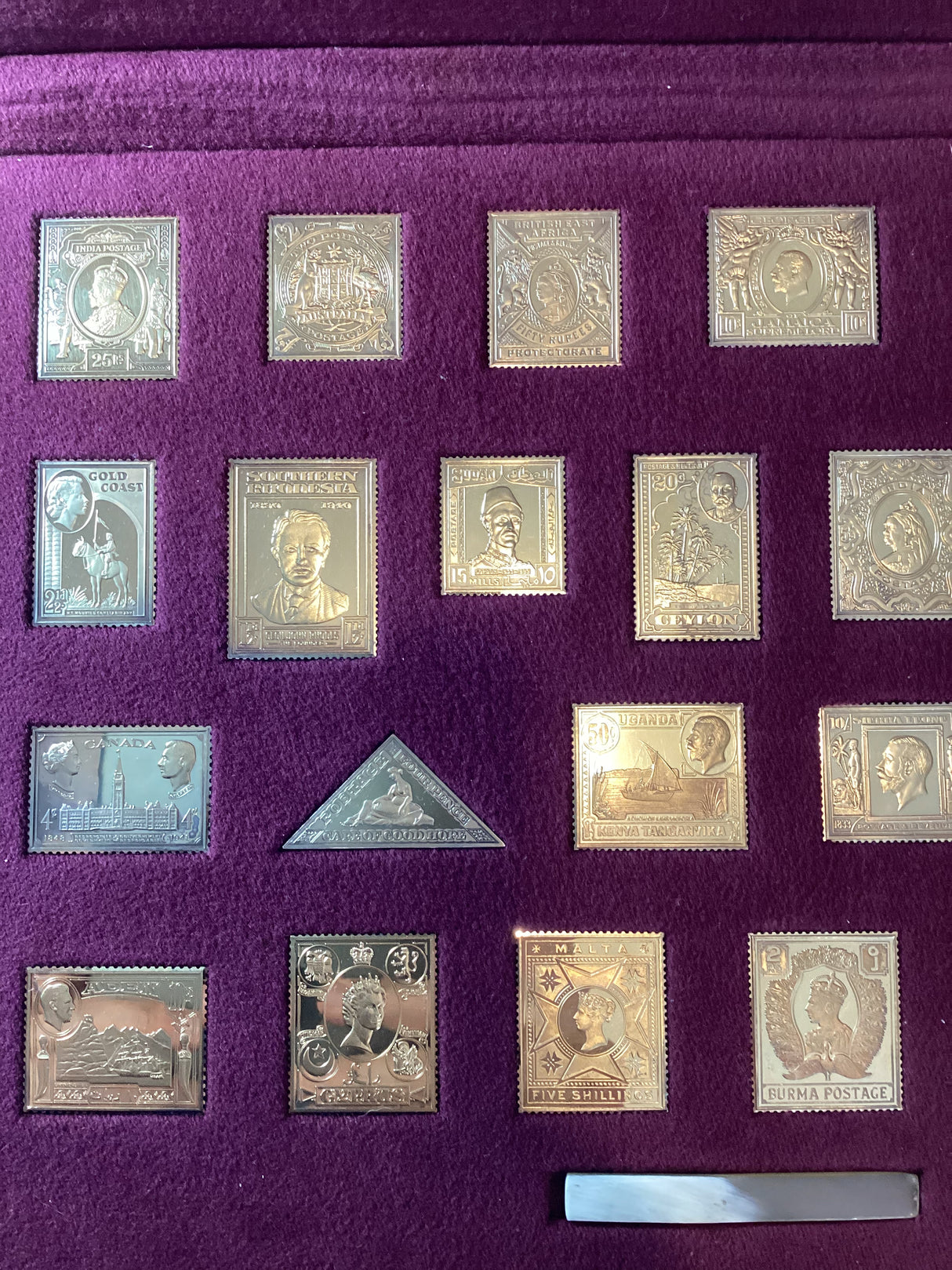 The Empire Collection, Gold-plated solid Sterling silver Replicas Stamp Ingot, Hallmarked by the Assay office