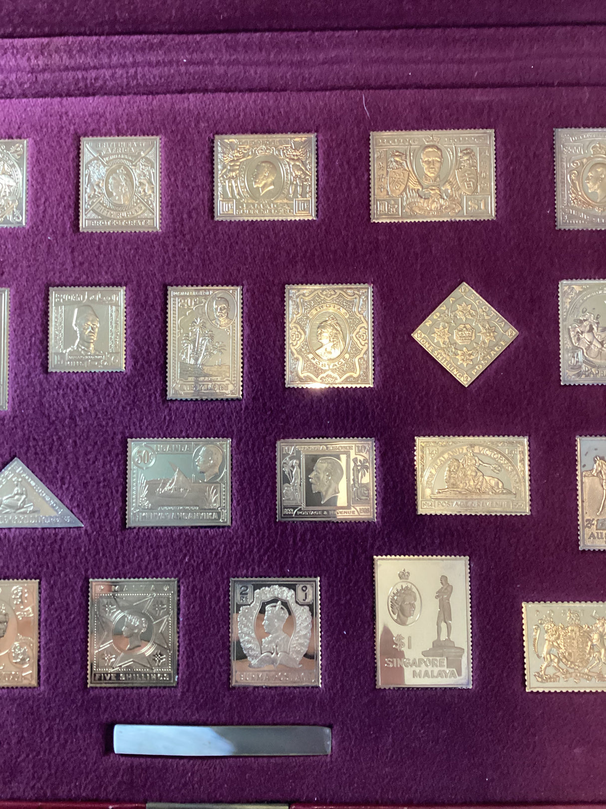 The Empire Collection, Gold-plated solid Sterling silver Replicas Stamp Ingot, Hallmarked by the Assay office