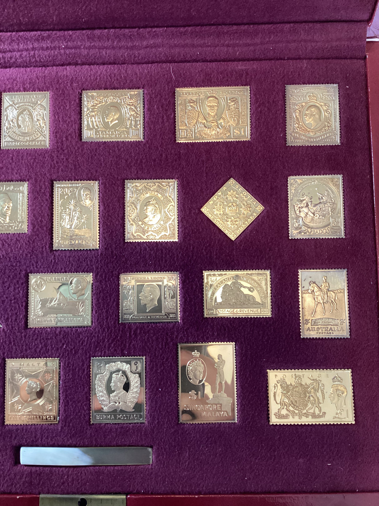 The Empire Collection, Gold-plated solid Sterling silver Replicas Stamp Ingot, Hallmarked by the Assay office