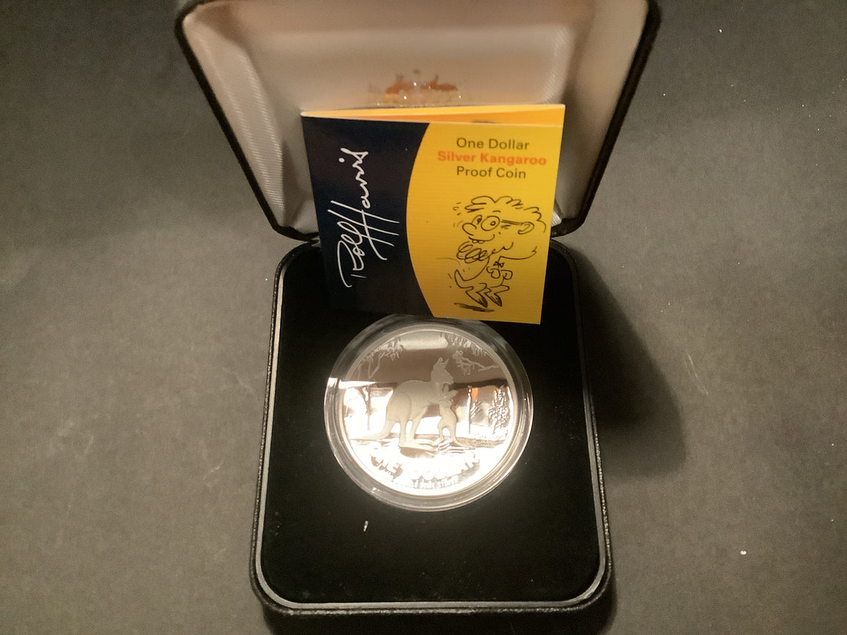 2007 Australian Artist Series Rolf Harris: $1 Silver Proof Kaangaroo