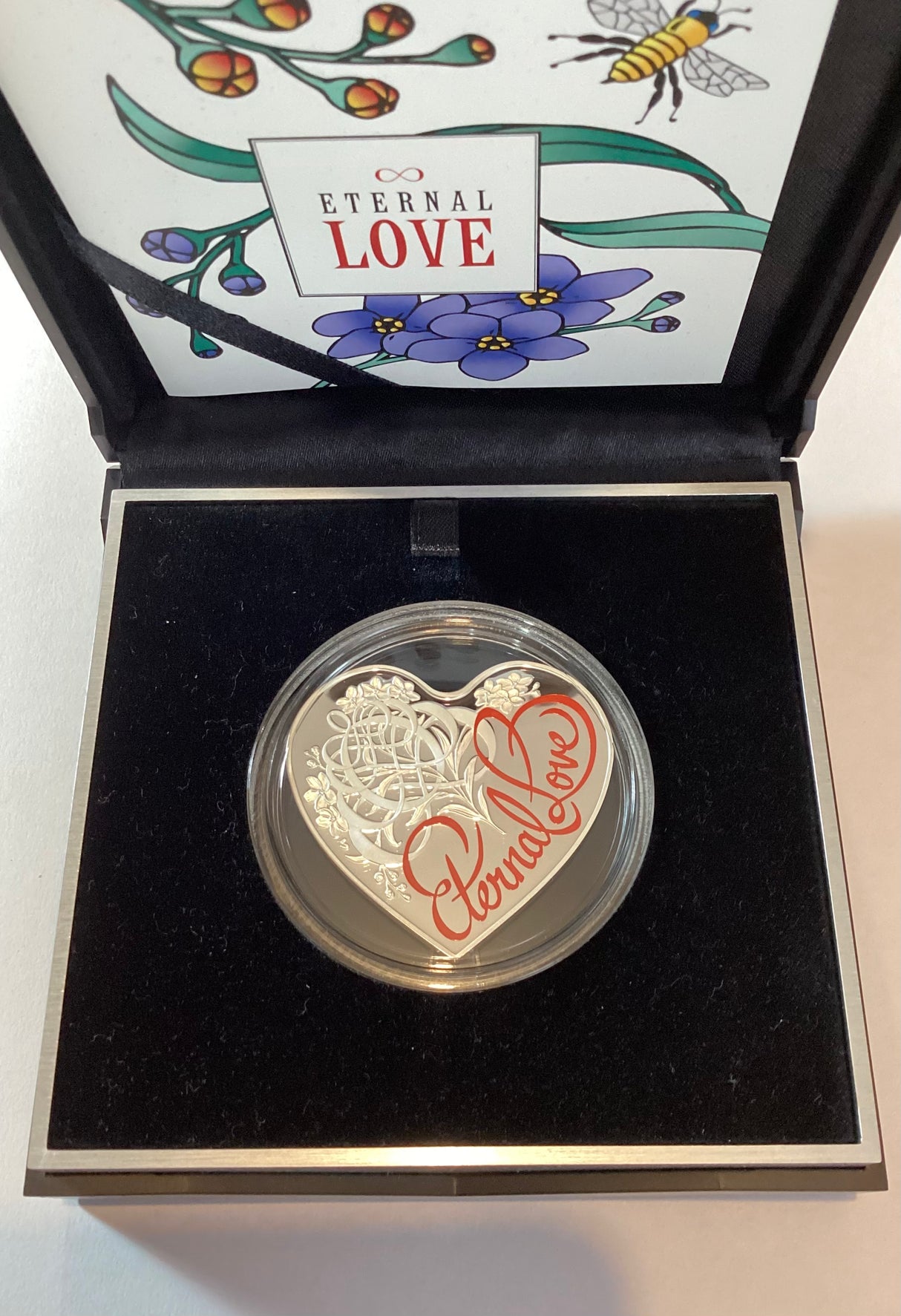 2015 $5 Eternal Love Silver Proof Heart Shaped Coin