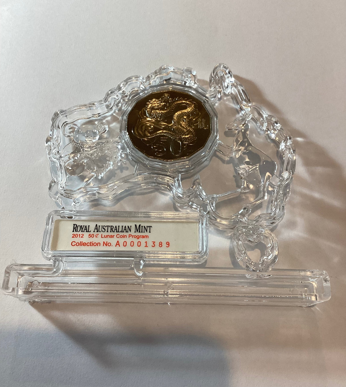 2012 50c Year of the Dragon Australia Map Coin