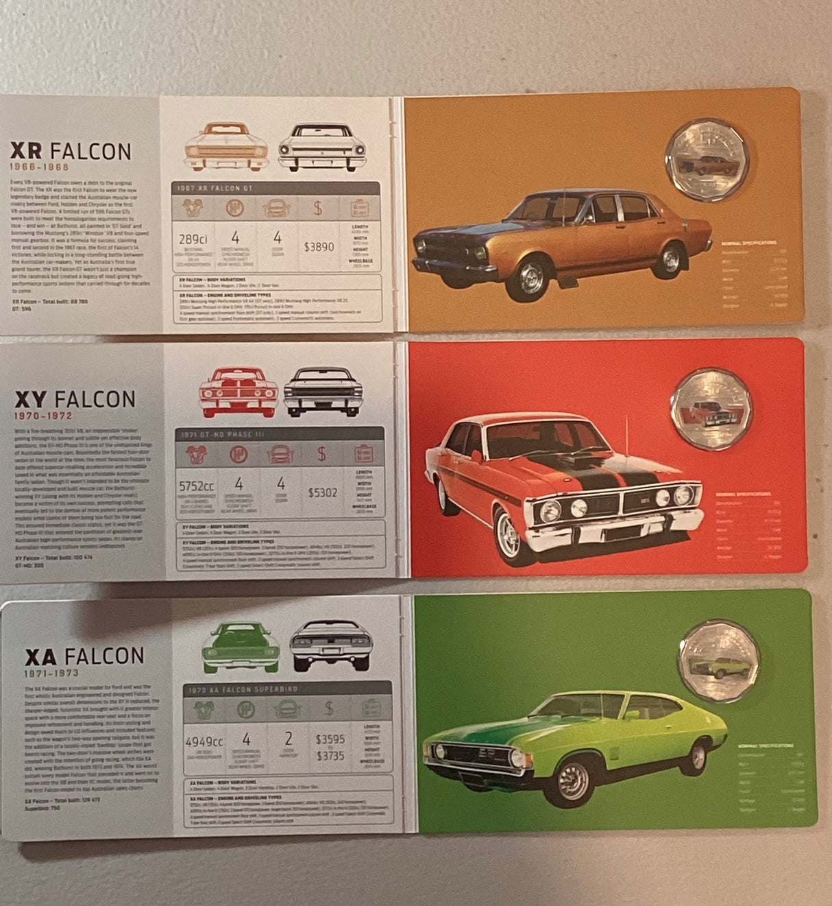 2017 50c COMPLETE SET FORD CLASSIC CAR COLLECTION 12 Coin Set in Tin.