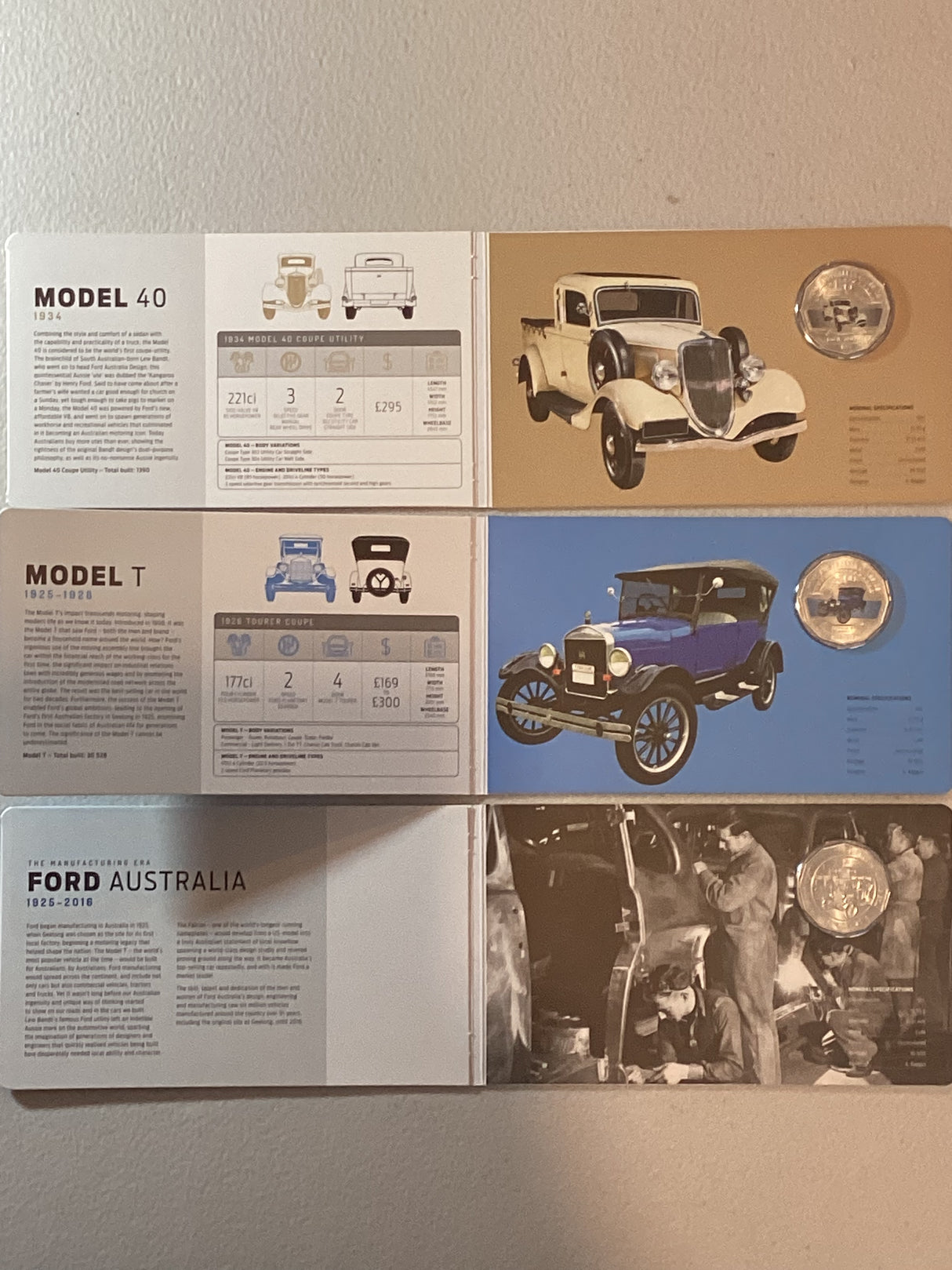 2017 50c COMPLETE SET FORD CLASSIC CAR COLLECTION 12 Coin Set in Tin.