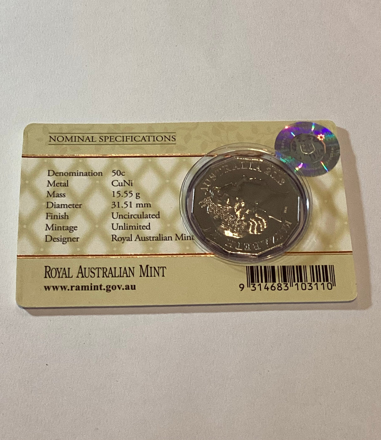 2013 50c Carded Coin Firstborn Baby of the Duke and Duchess of Cambridge