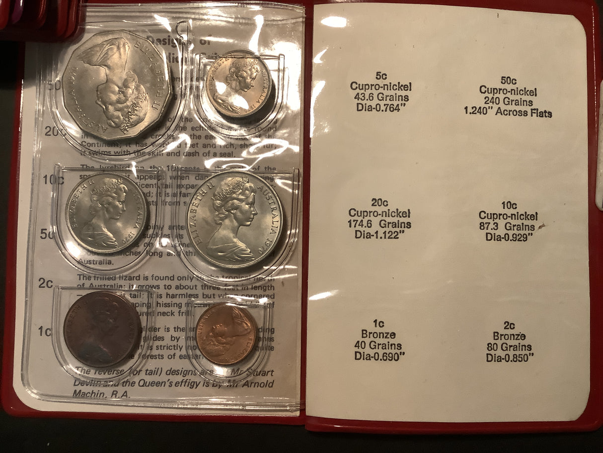 1970 Uncirculated Mint set in Red Folder.