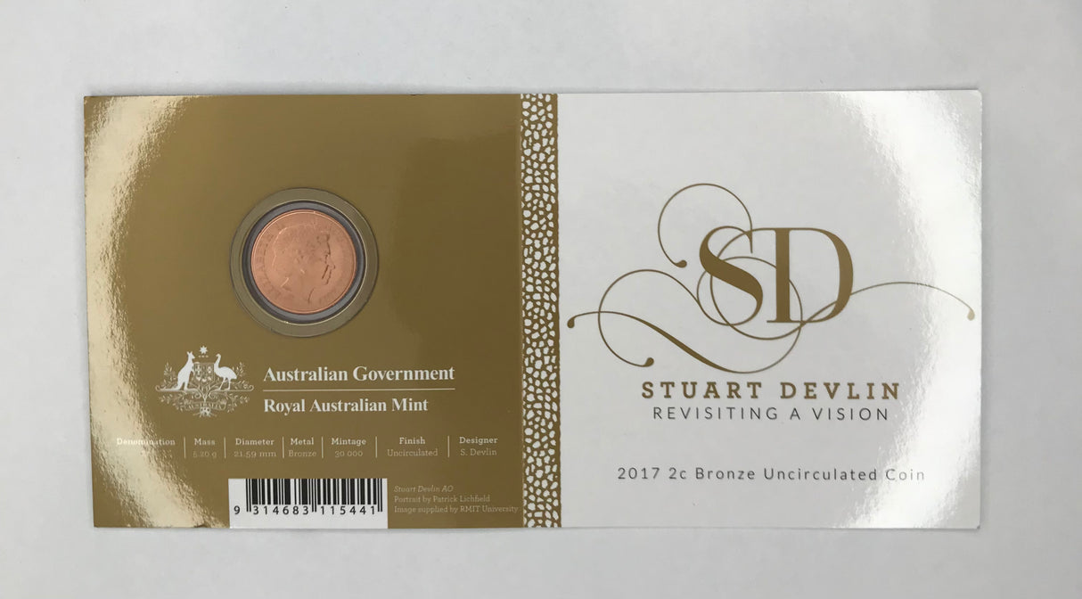 2017 2c Bronze Uncirculated Coin. Stuart Devlin Revisiting a Vision.