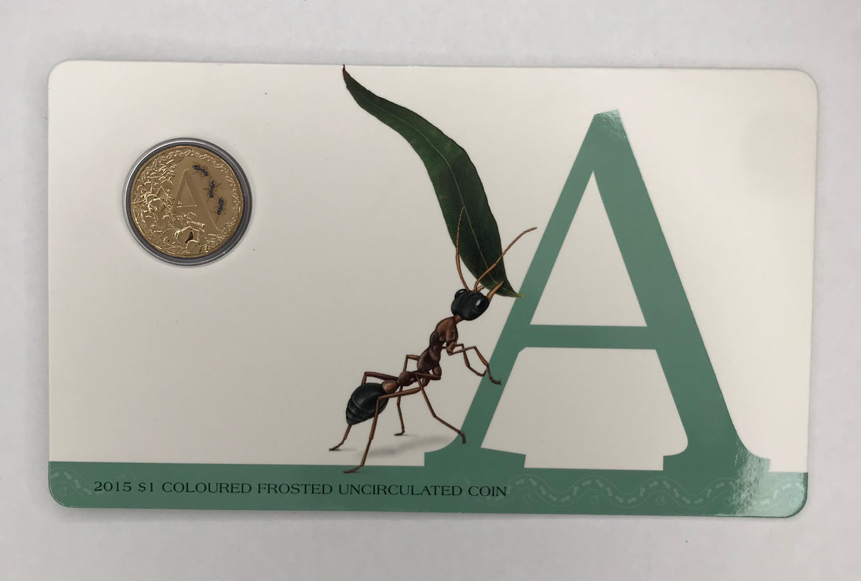 2015 $1 Uncirculated Carded Coin. ‘A’ is Adventurous and Aims to endeavour