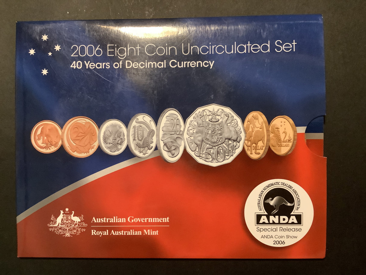 2006 Uncirculated Set. 40 Years of Decimal Currency. ANDA SPECIAL EDITION.