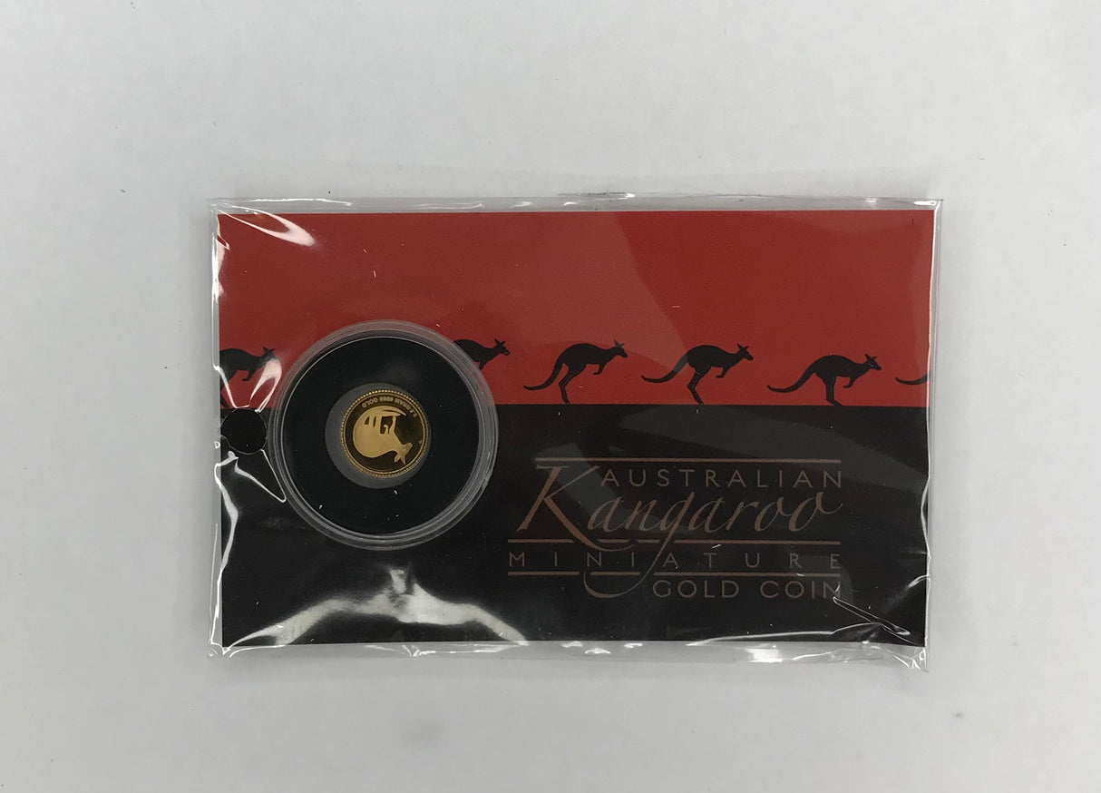 2021 $2 0.5 gram Australian Kangaroo Miniature Gold Coin.