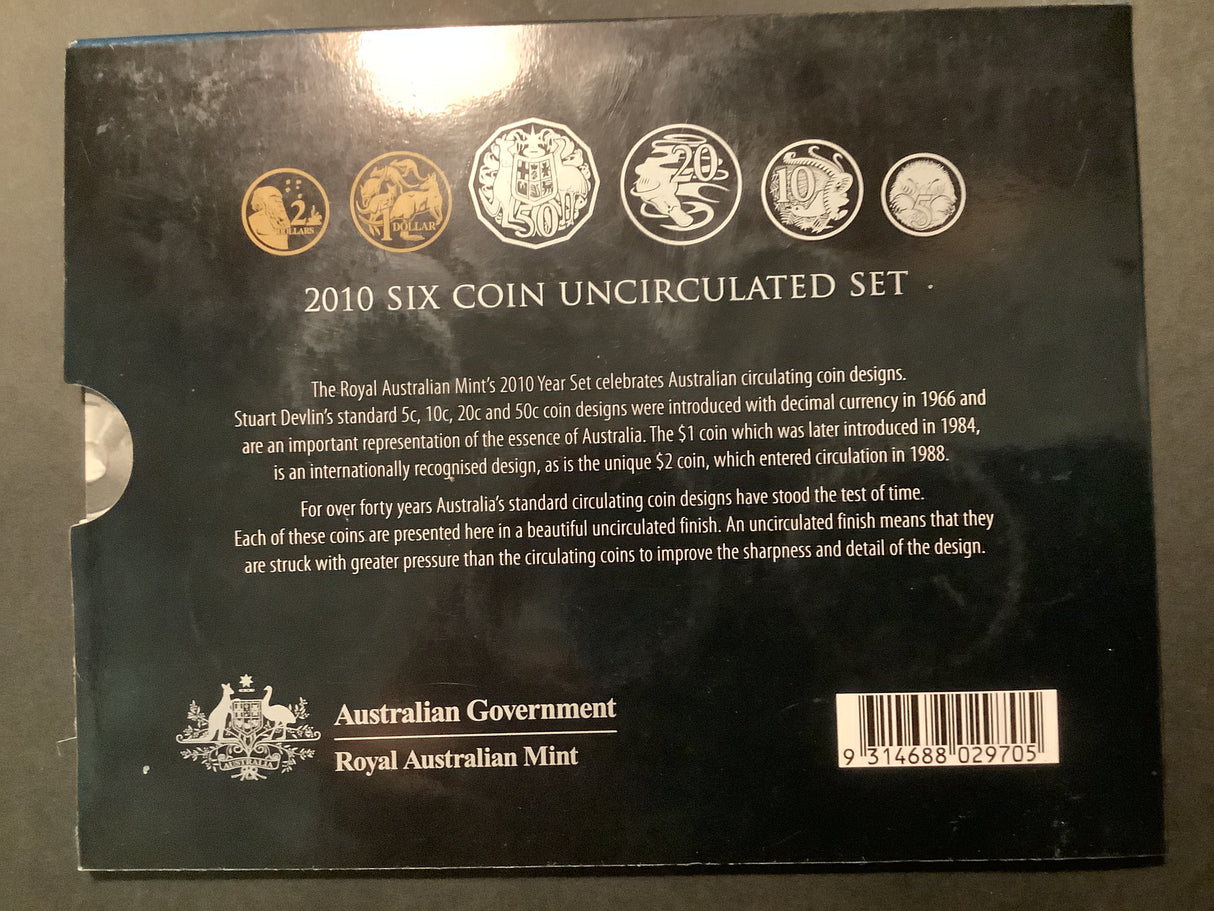 2010 Australian Six Coin Uncirculated Mint Set
