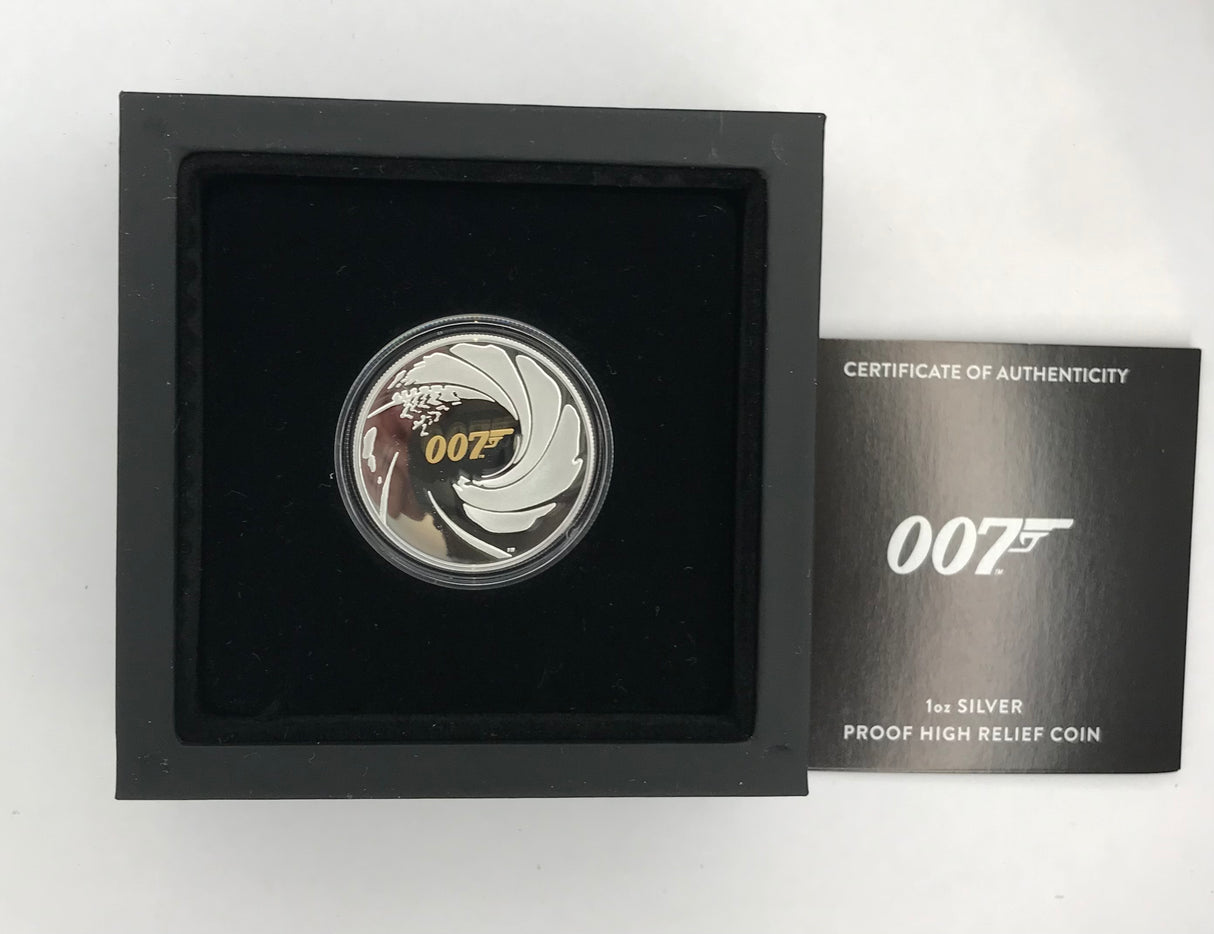 2020 James Bond. 1oz Silver High Relief Coin.
