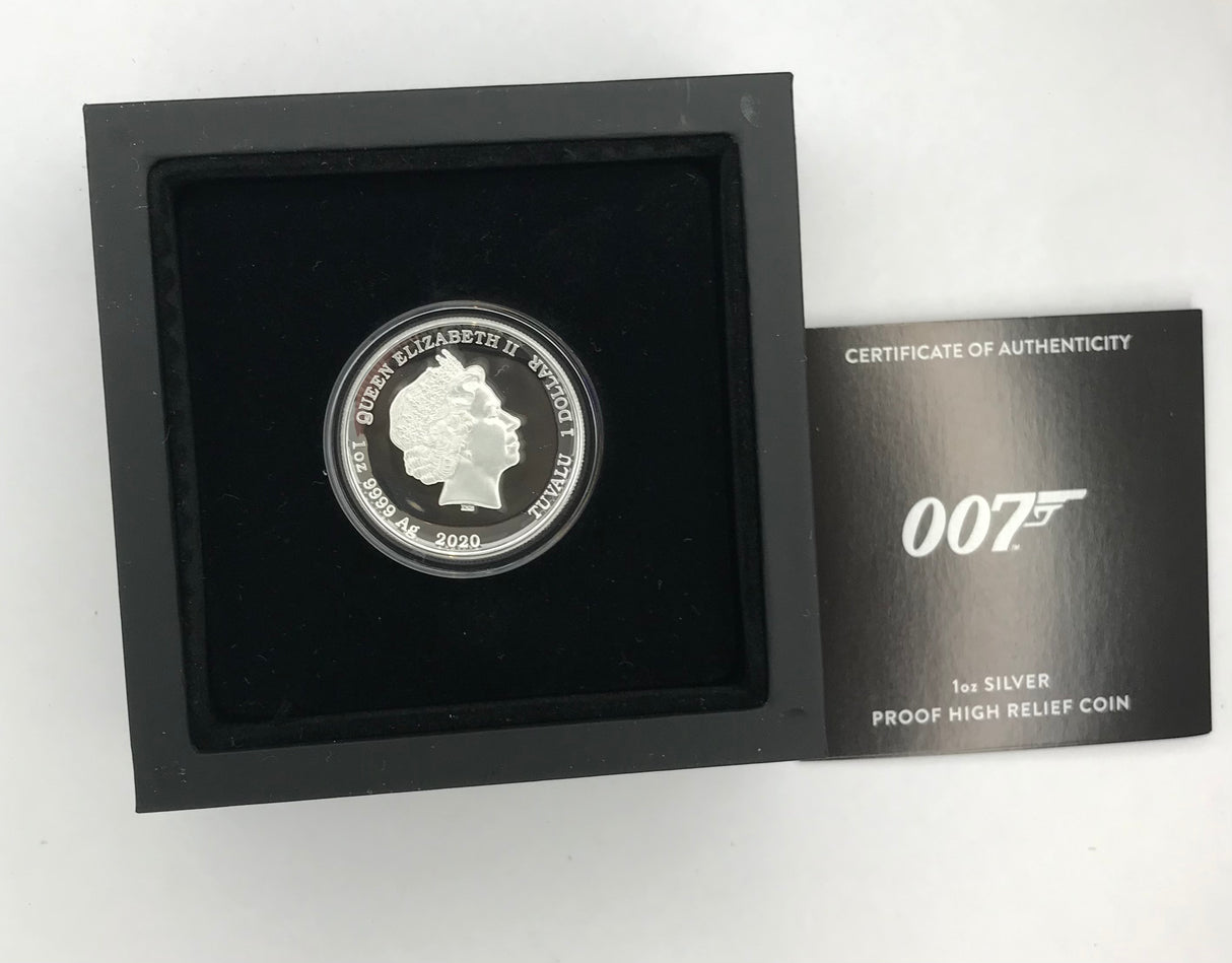 2020 James Bond. 1oz Silver High Relief Coin.