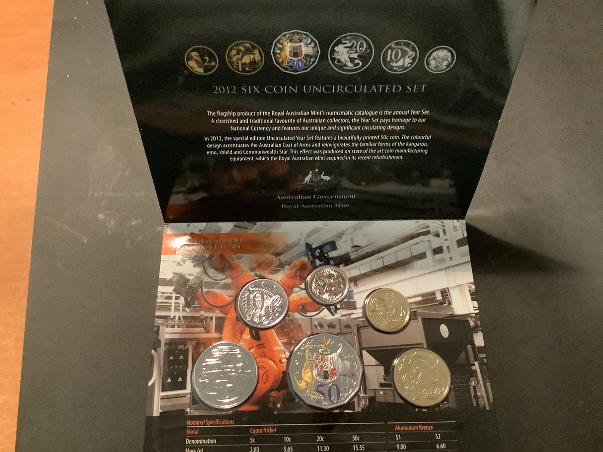 2012 Australian Uncirculated Set. Featuring Special 50c coin.