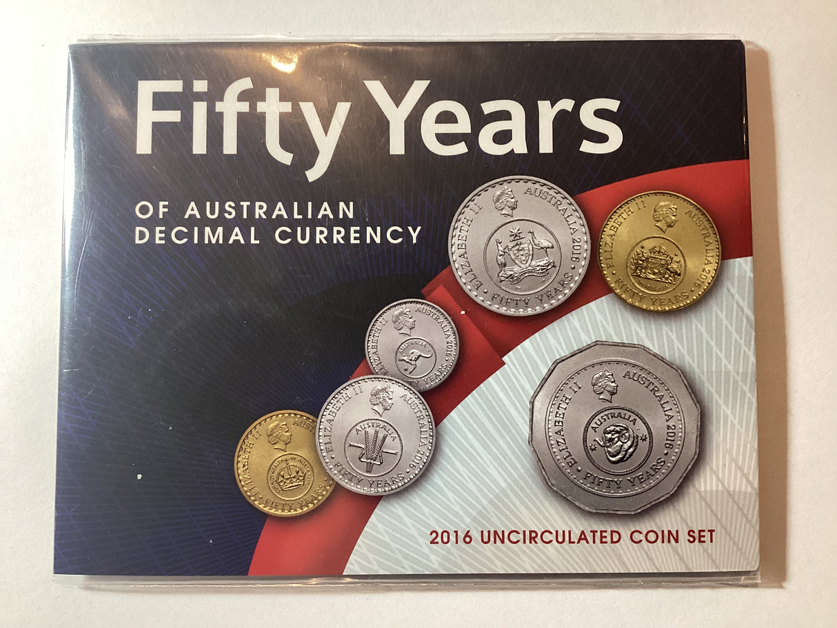 2016 Uncirculated Coin Set. 50 Years Of Australian Decimal Currency