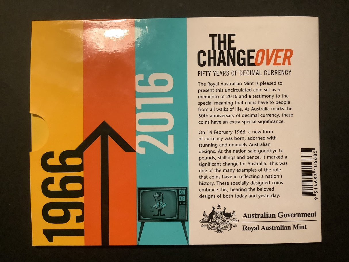 2016 Uncirculated Set. The Changeover. Fifty Years of Decimal Currency