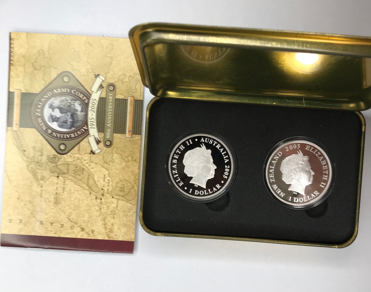 2005 90th Anniversary of ANZACs. Two Coin Proof Set.