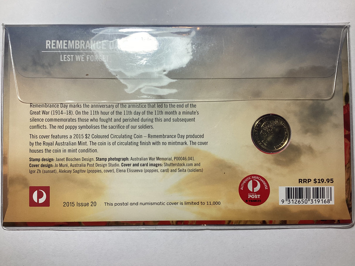 2015 $2 Flanders Field Remembrance Day PNC