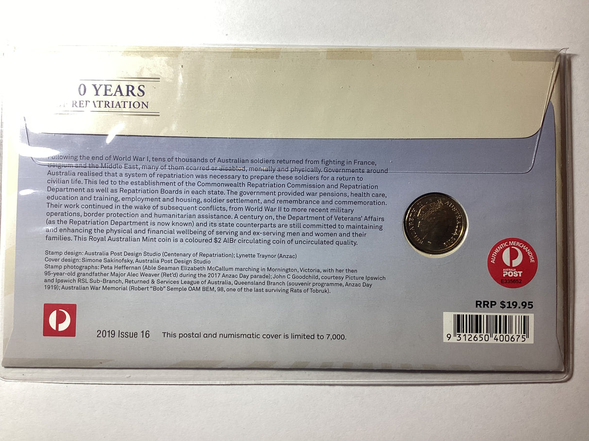 2019 $2 100 Years of Repatriation PNC