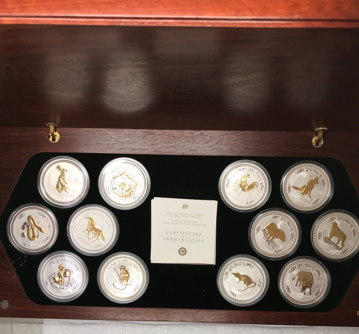 1999-2010 The Australian Lunar Silver Coin Series. 12-Year Cycle Complete Gilded Edition.