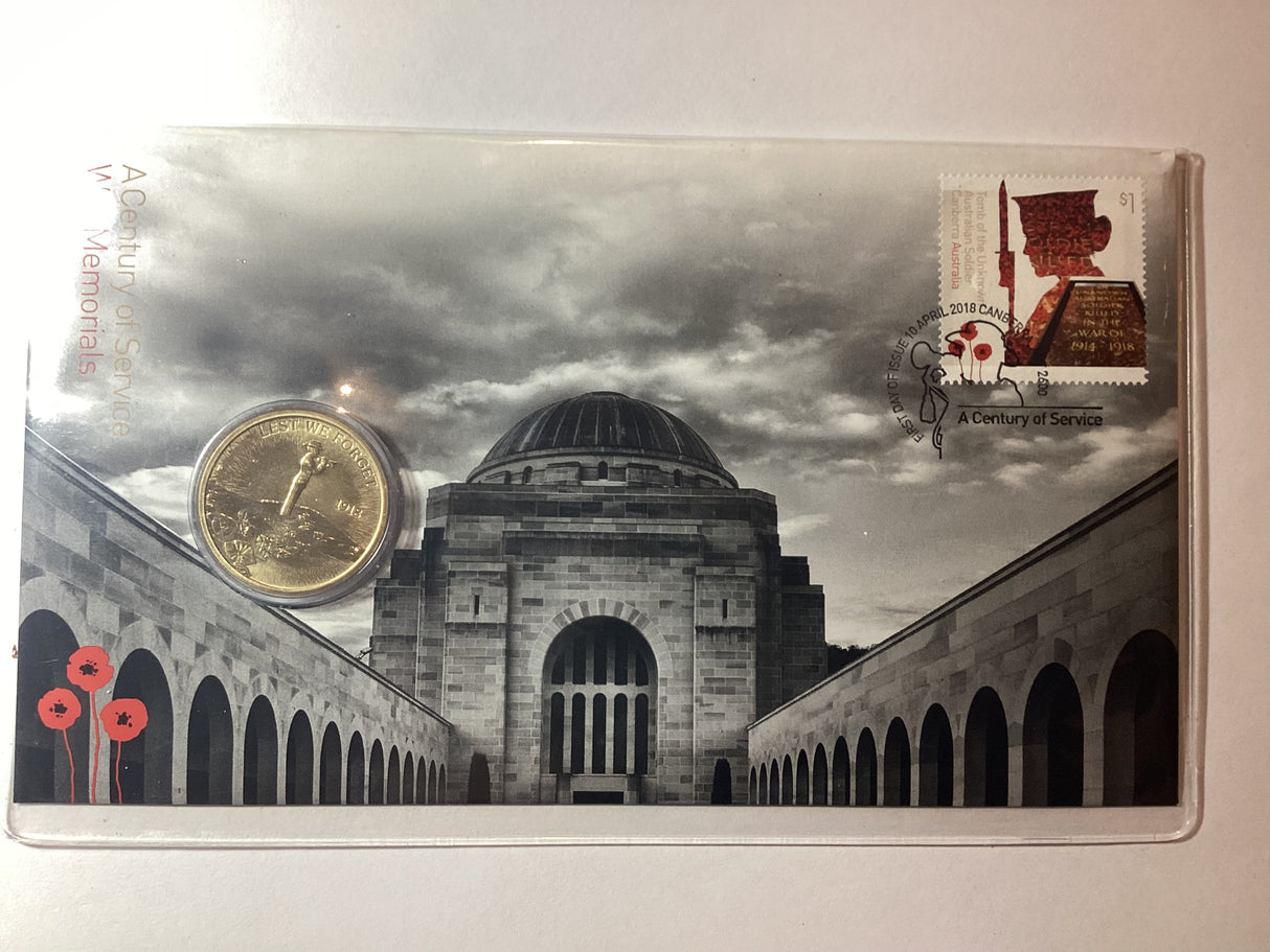 2018 $1 A Century Of Service War Memorials Grey PNC