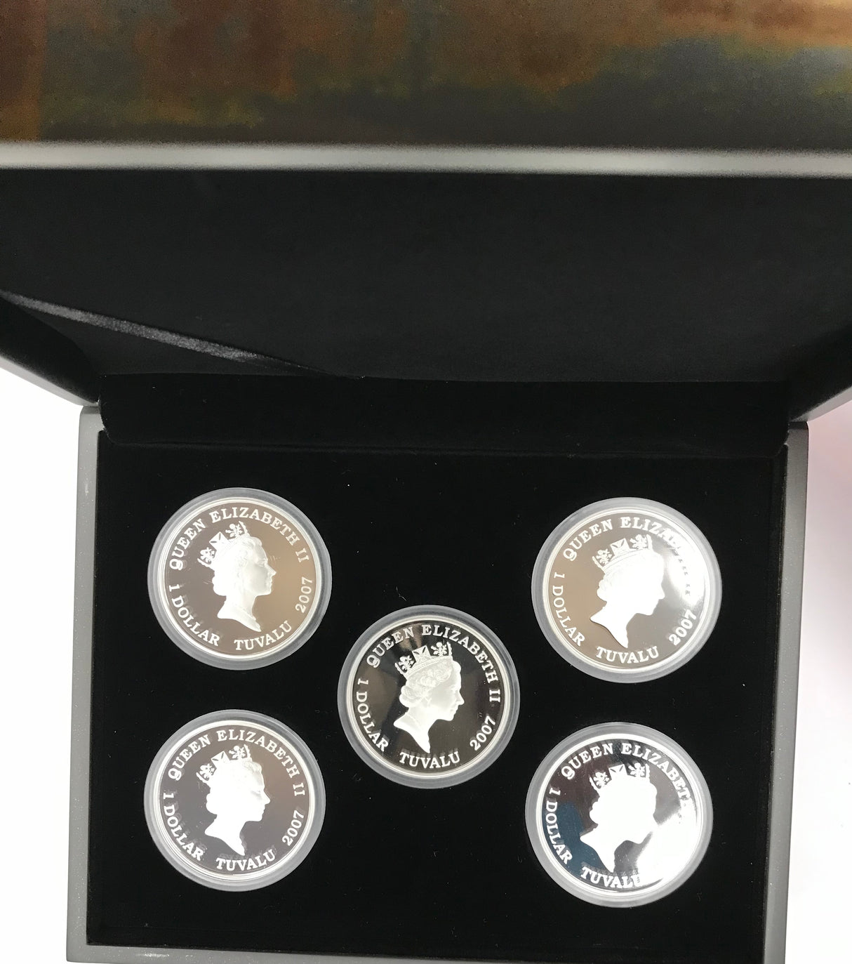 2007 Five Coin Silver Proof Set. Fighting Ships of WW2.