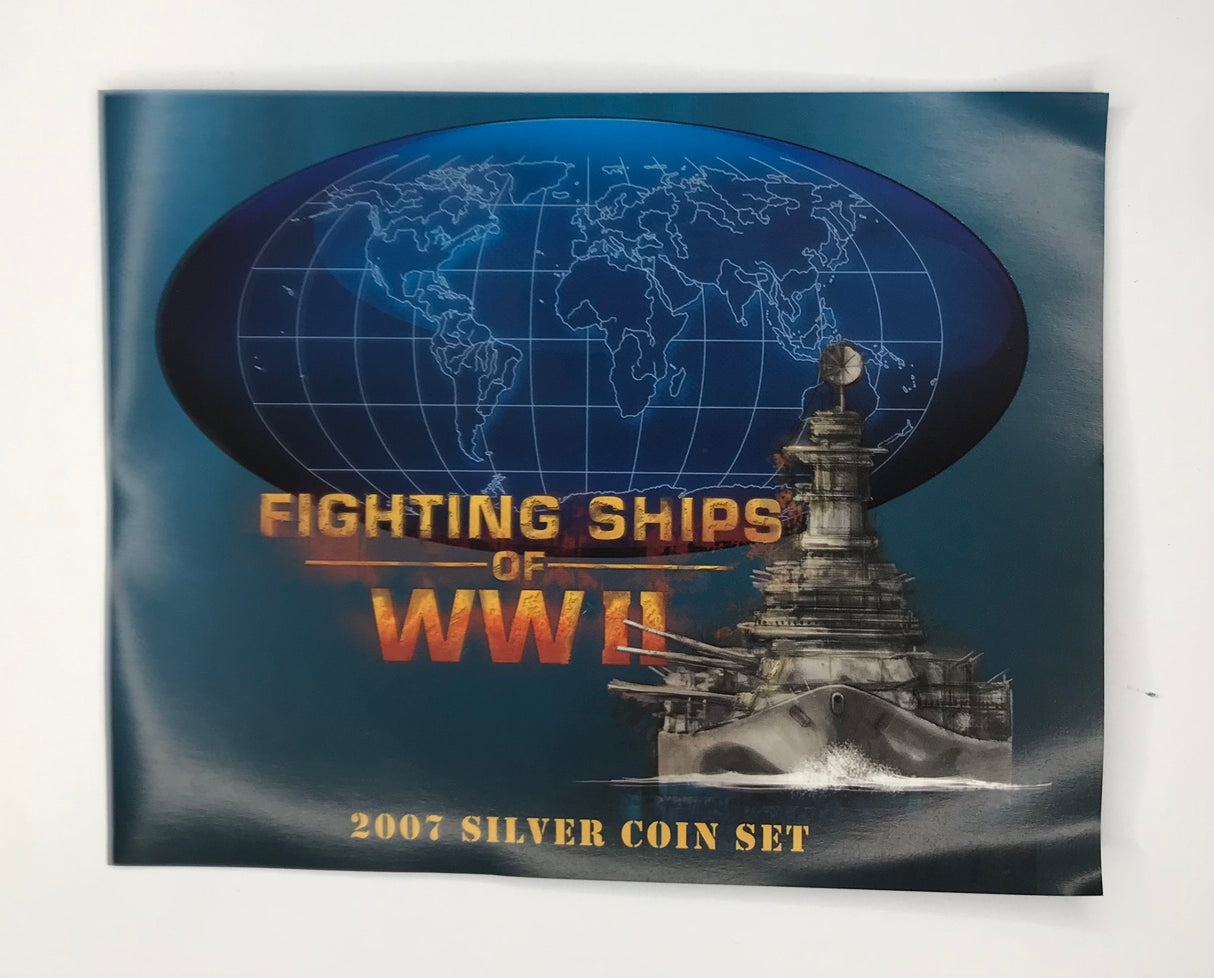 2007 Five Coin Silver Proof Set. Fighting Ships of WW2.