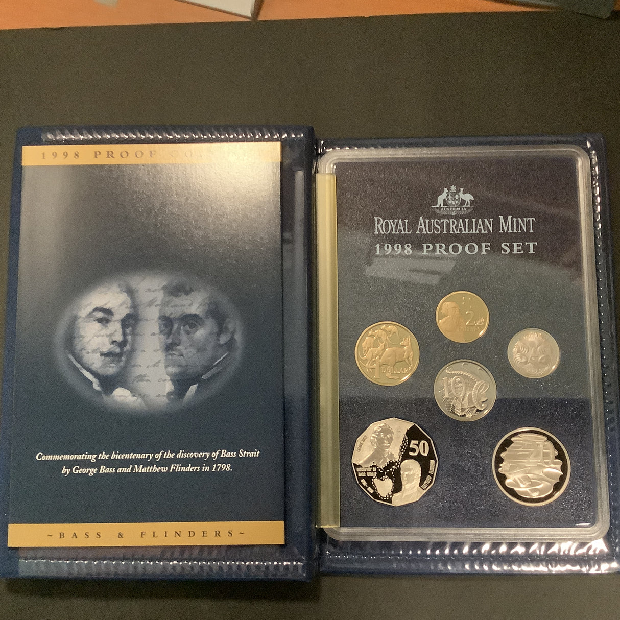 1998 Royal Australian Mint 6 Coin Proof Set. Bass and Flinders.