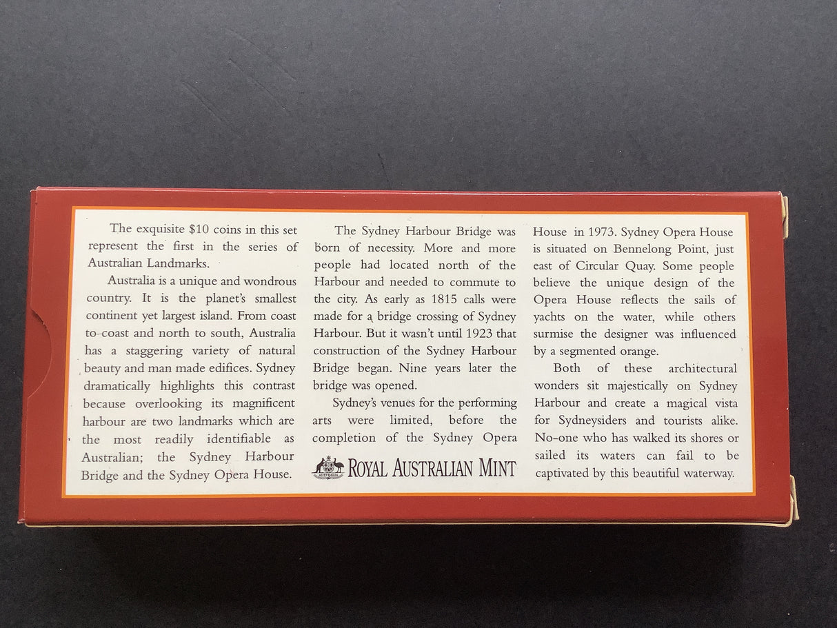 1997 $10 Coins of the Harbour City.Sydney, Australia. Two Coin Set.