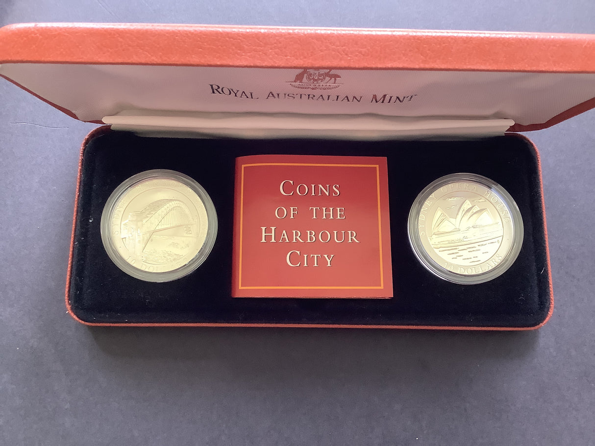 1997 $10 Coins of the Harbour City.Sydney, Australia. Two Coin Set.
