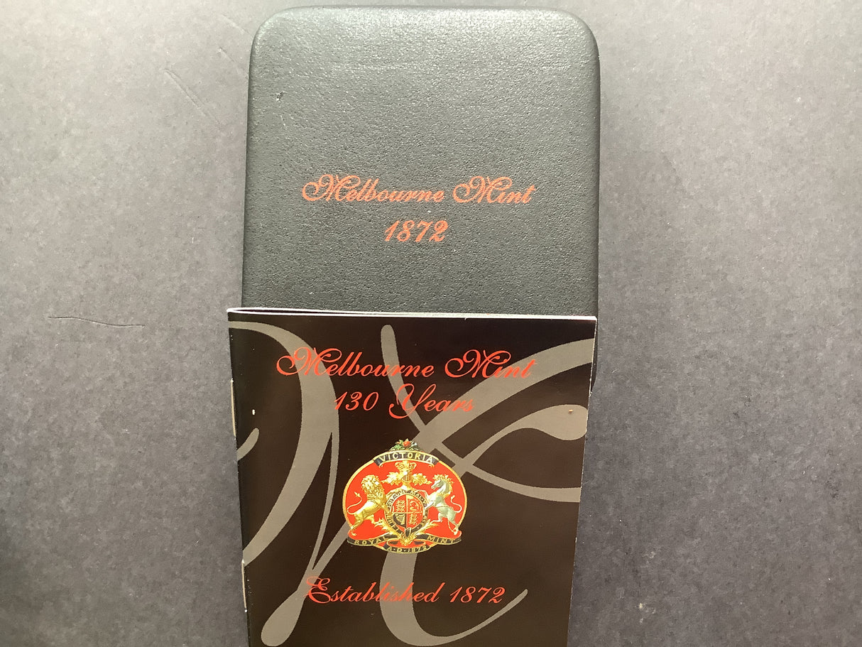 2002 $1 Fine Silver Proof. Melbourne Mint 1872-2002.