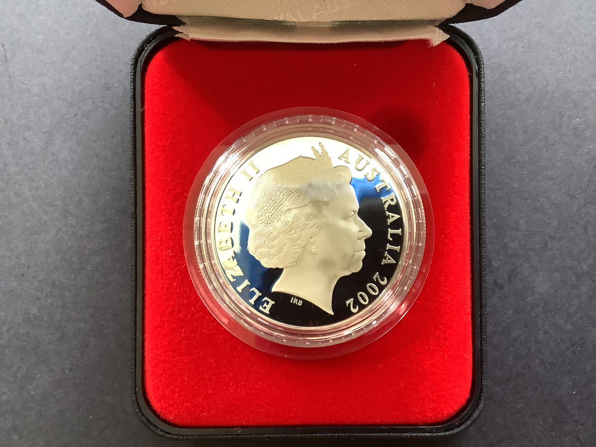 2002 $1 Fine Silver Proof. Melbourne Mint 1872-2002.