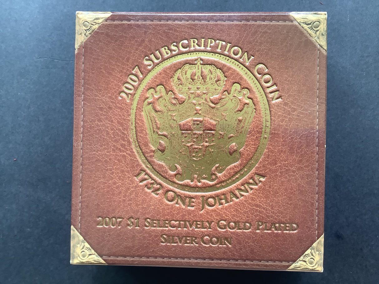 2007 $1 Selectively Gold Plated Silver Subscription Coin. 1732 One Johanna.