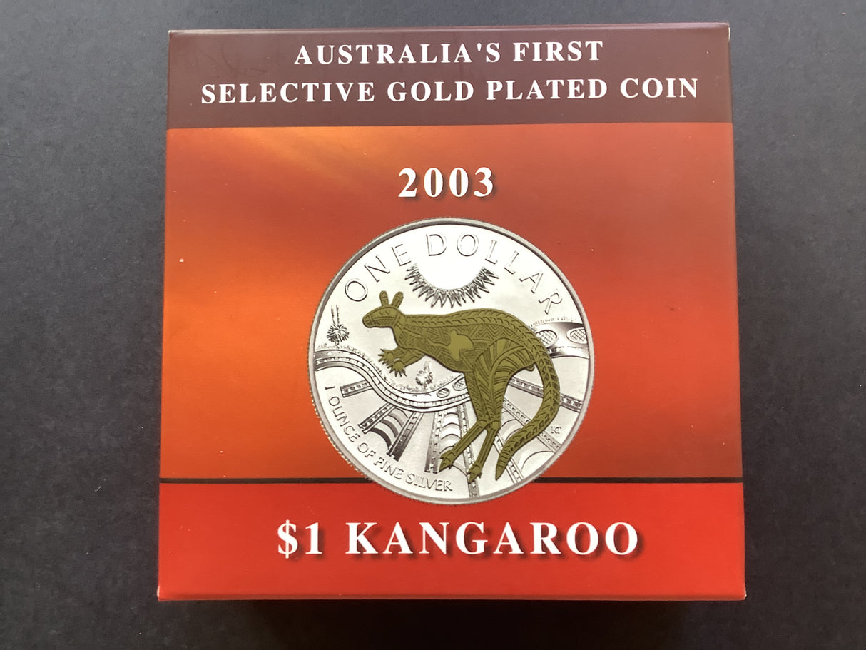 2003 $1 Kangaroo. Australia’s First Selective Gold Plated Coin.