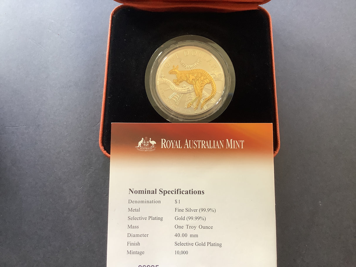 2003 $1 Kangaroo. Australia’s First Selective Gold Plated Coin.