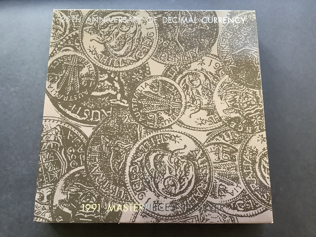 1991 Masterpieces in Silver. 25th Anniversary of Decimal Currency.