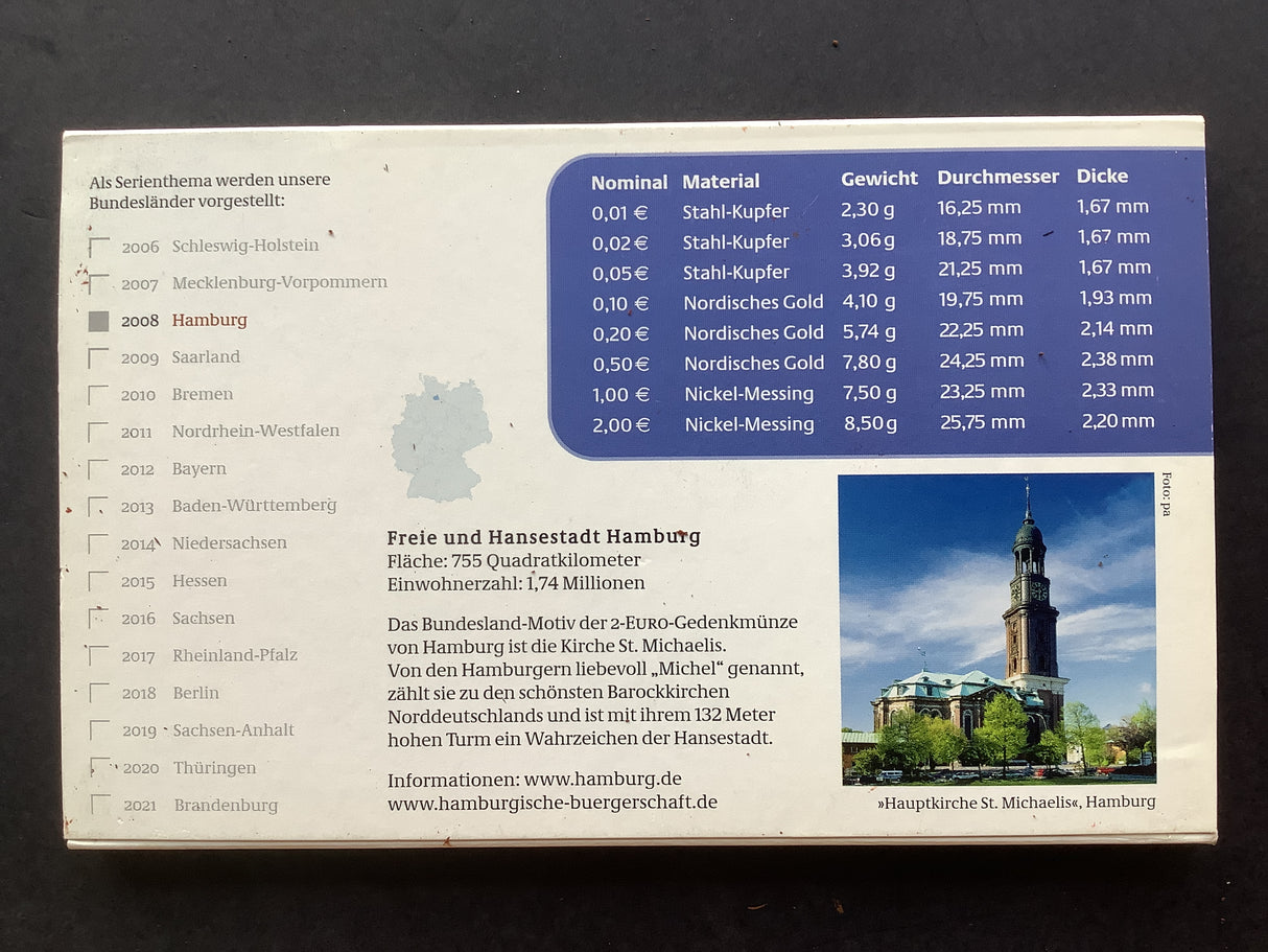 2008 German 8 Coin Set.