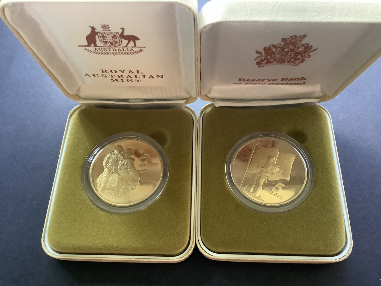 1990 Anzac 75th Anniversary Commemorative Coin Set. 25th April 1990. Lest We For