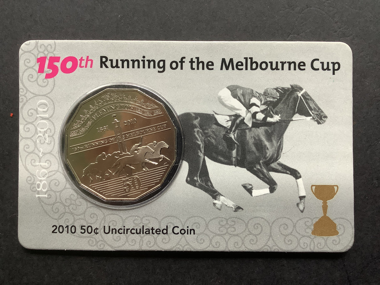 2010 150th Running of the Melbourne Cup 50c Uncirculated Coin.