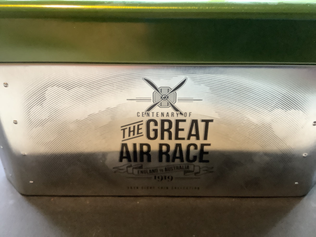 2019 Centenary of the Great Air Race England to Australia. 8 Coin Tin Set.