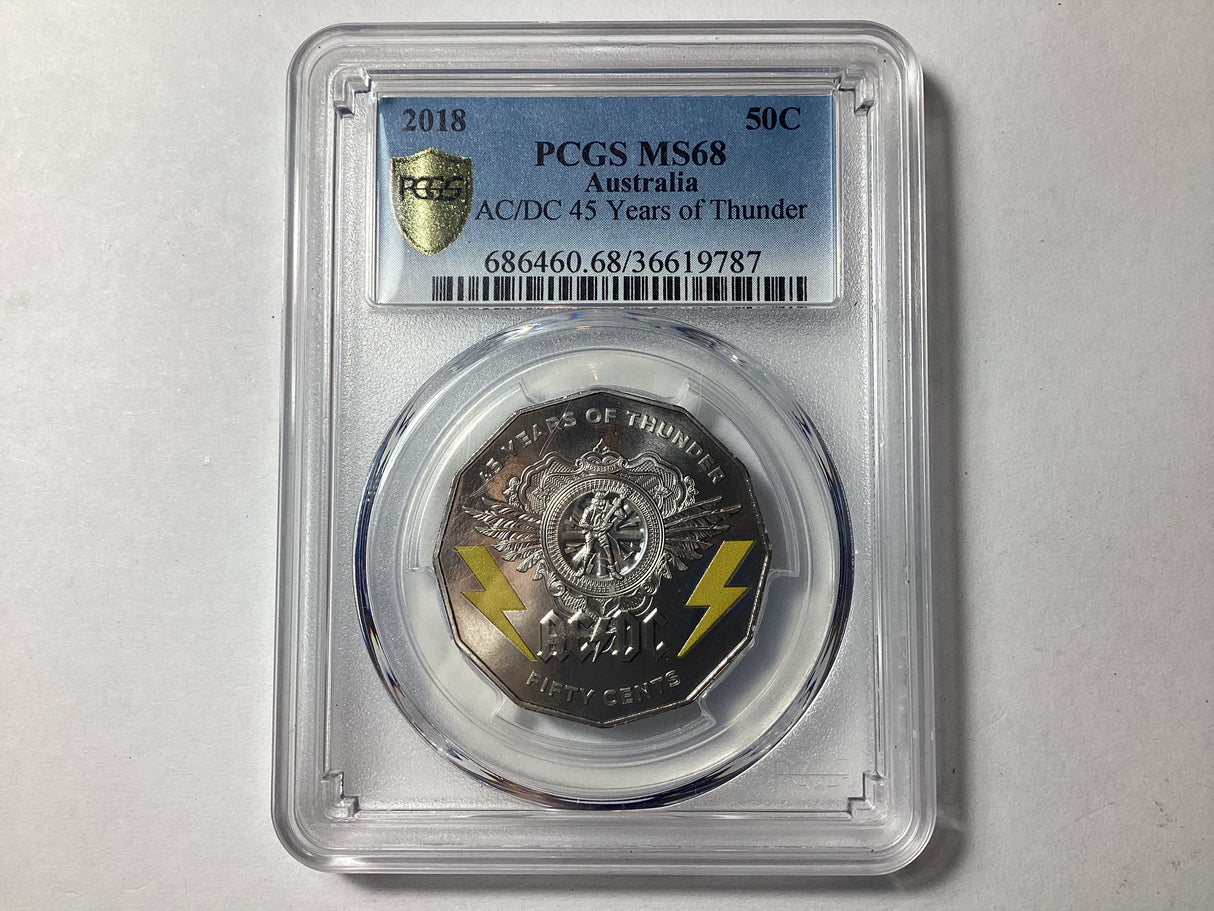 2018 50c ACDC 45 Years of Thunder MS68