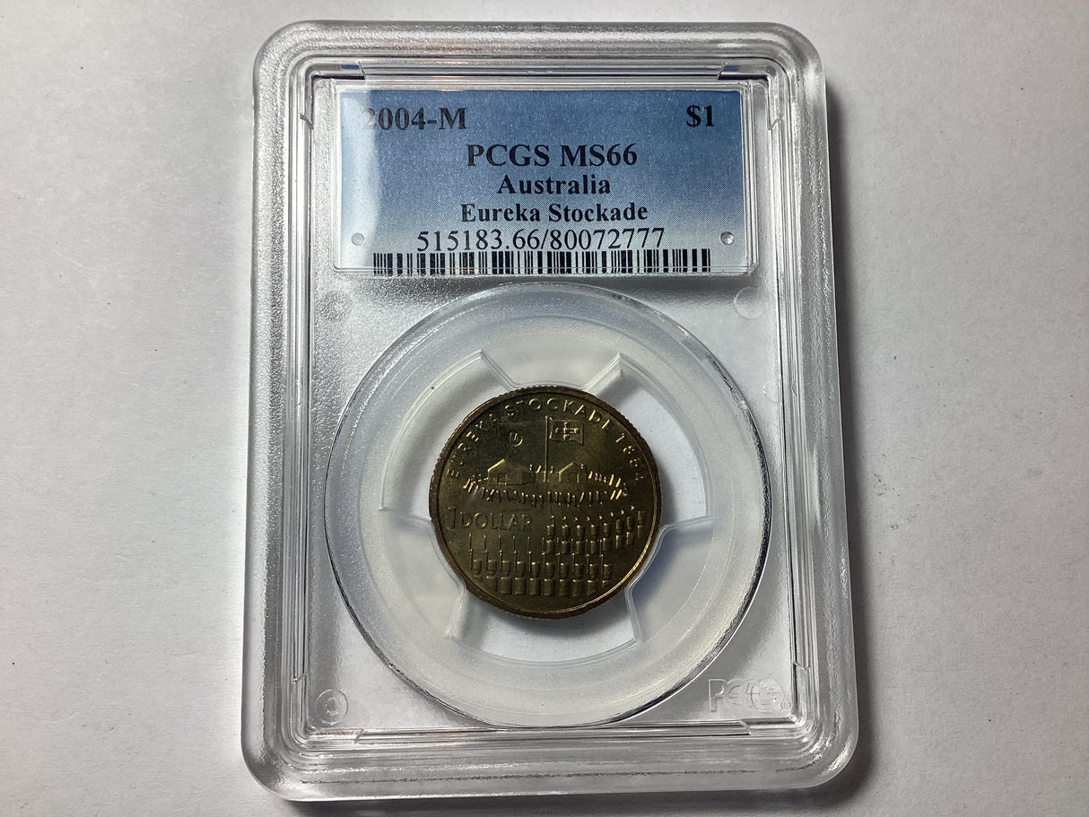 2004 $1 Eureka Stockade 'M' Mintmark MS66