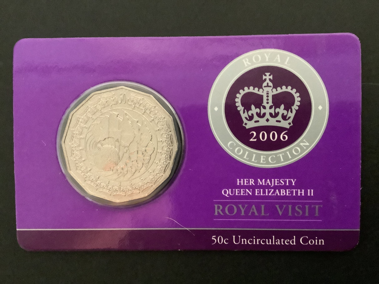 2006 50c Uncirculated Coin. Queen Elizabeth II Royal Visit.
