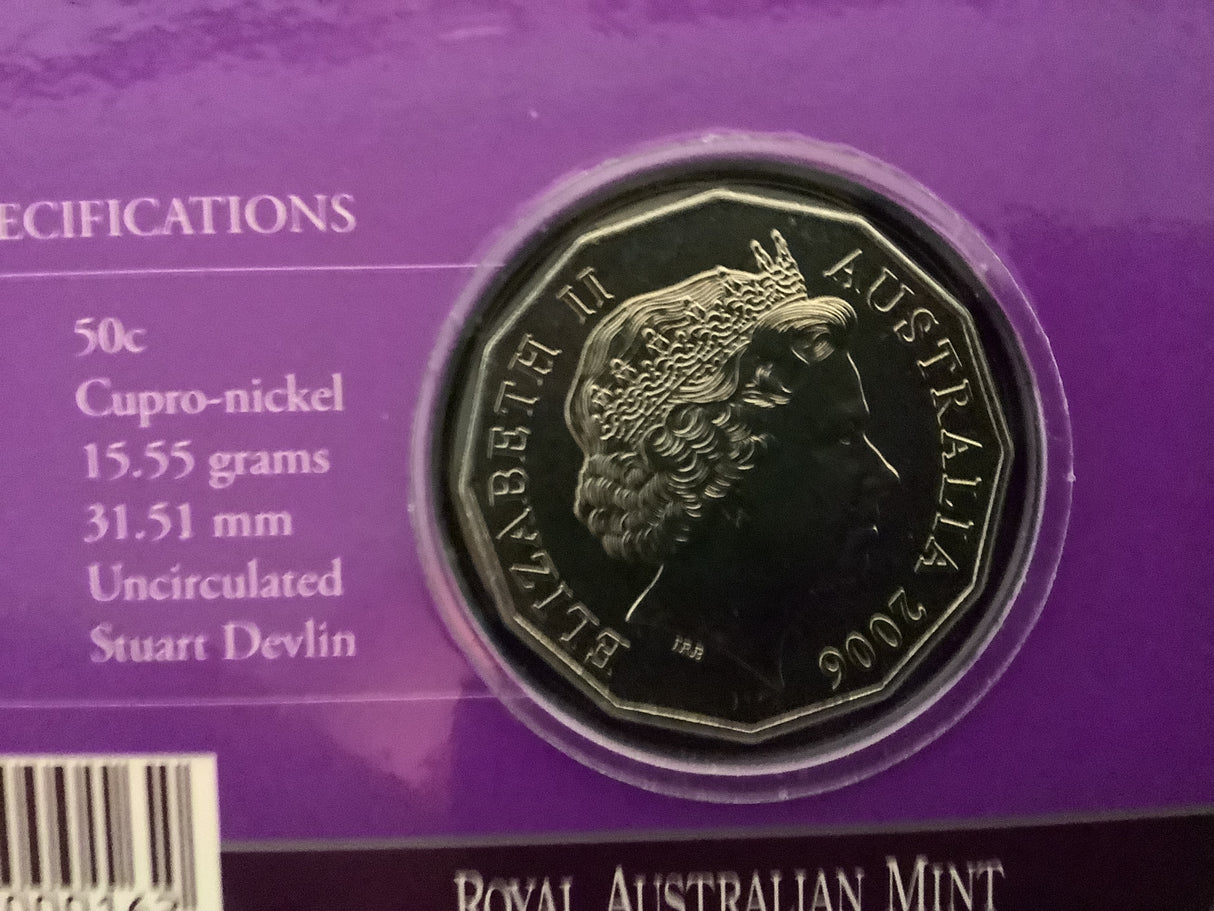 2006 50c Uncirculated Coin. Queen Elizabeth II Royal Visit.