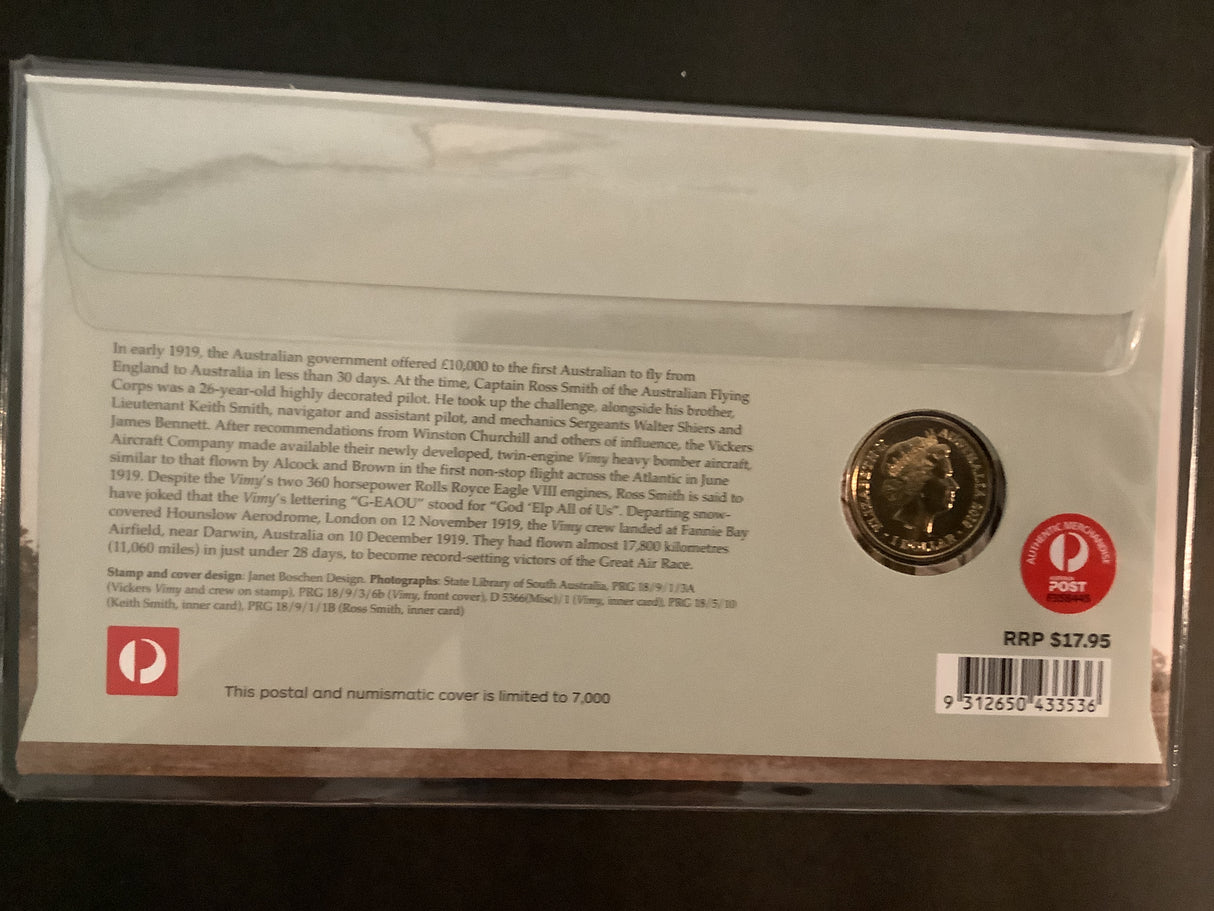 2019 Centenary of First England to Australia Flight 1919. Vickers G-EAOU