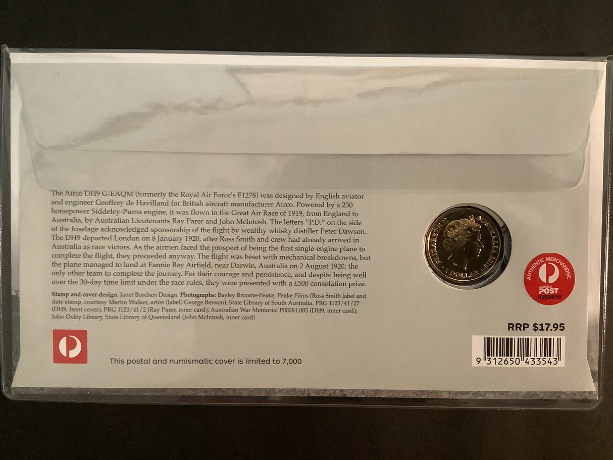 2019 Centenary of First England to Australia Flight 1919. Airco DH9 G-EAQM