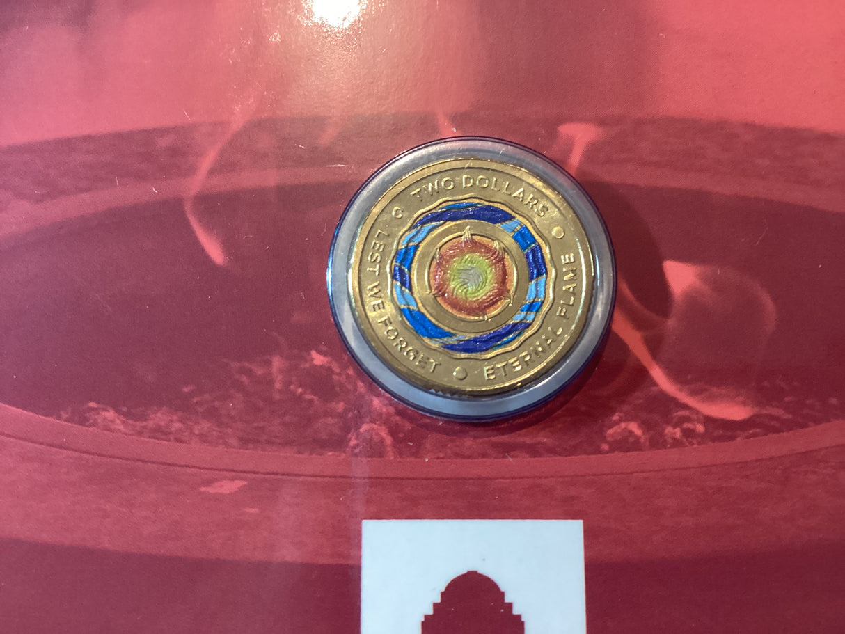 2018 $2 Lest We Forget Eternal Flame 'C' Mintmark Uncirculated Carded Coin