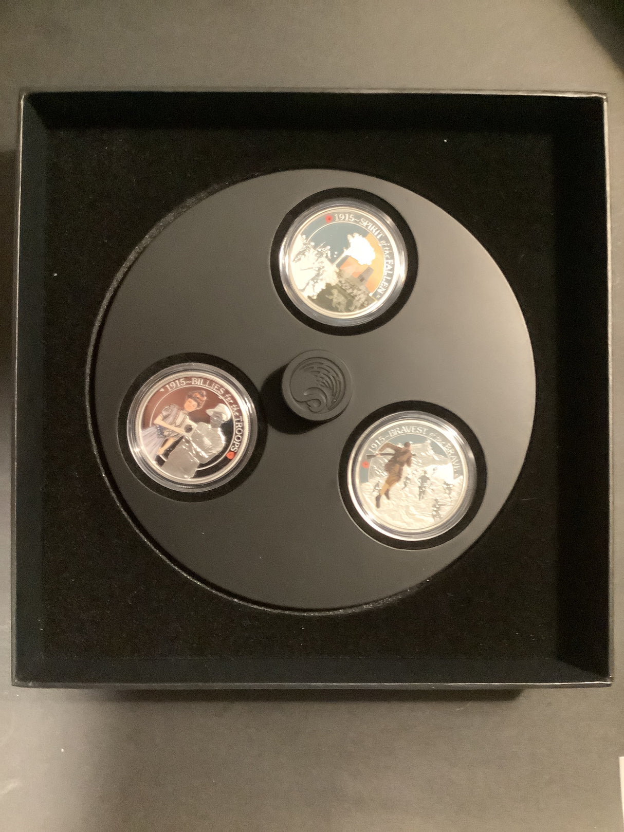 2015 The Anzac Spirit 100th Anniversary 3 Coin 1/2 ounce silver coin set. LOW NUMBER 0002